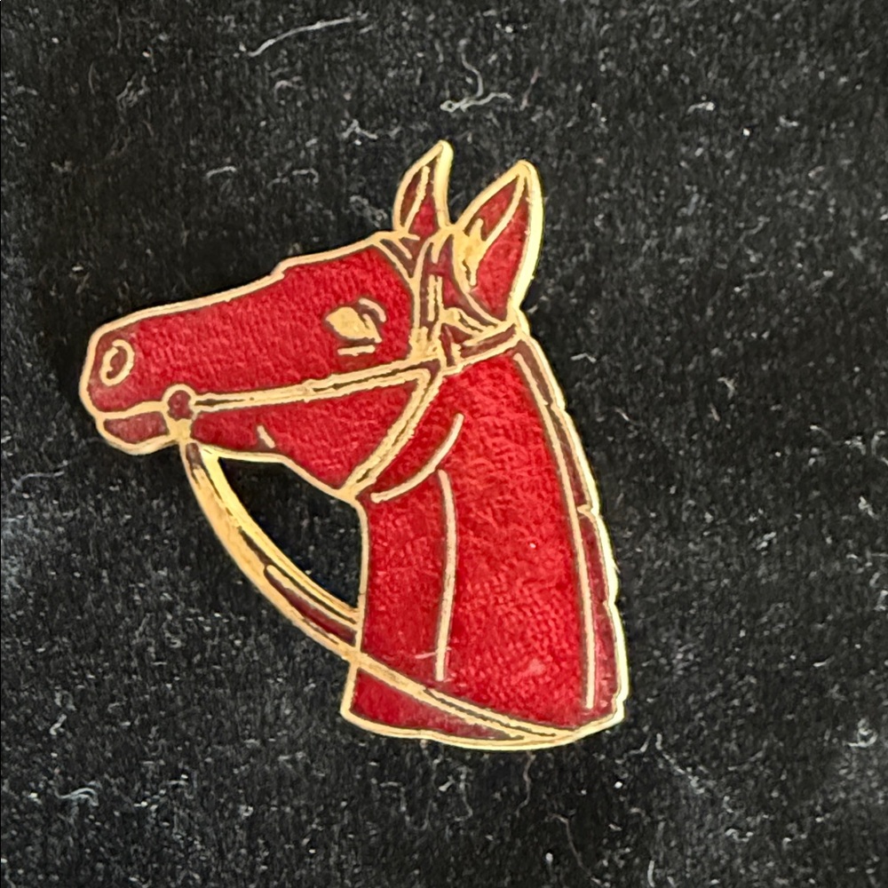 Red Horse Head Enamel Pin